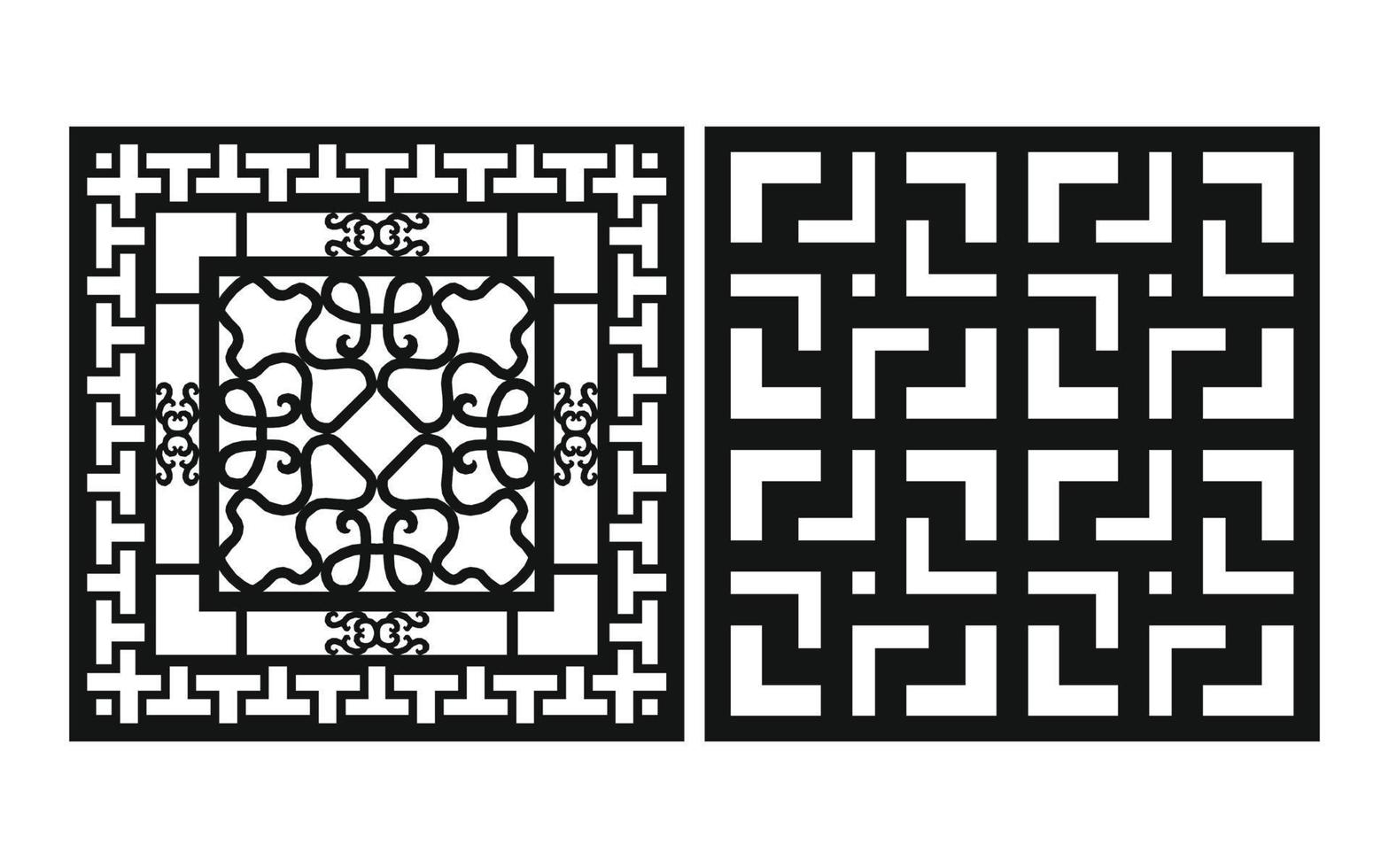 dekorative Blumenmuster, geometrische Vorlage für CNC-Laserschneiden vektor