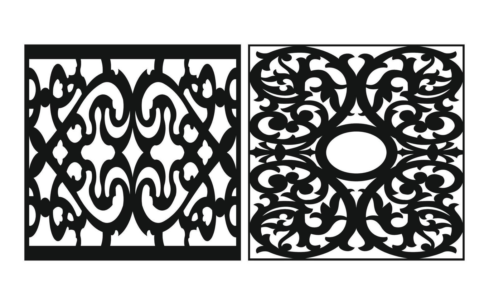 dekorative Blumenmuster, geometrische Vorlage für CNC-Laserschneiden vektor