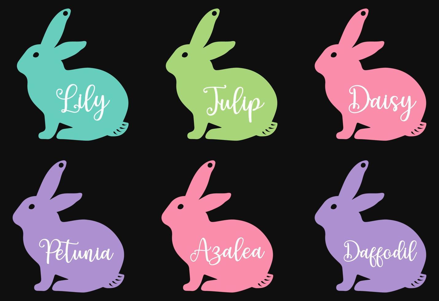 Osterhase personalisierte Kaninchen Osterkorb Tags Vektor