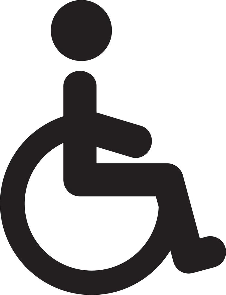 rullstol, handikappade tillgång tecken eller symbol platt ikon för webbplatser och skriva ut vektor