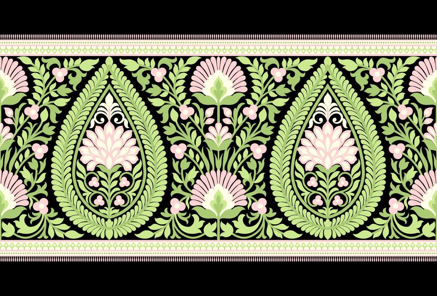 geometrisk etnisk mönster sömlös blomma Färg orientalisk. sömlös mönster. design för tyg, ridå, bakgrund, matta, tapet, Kläder, omslag, batik, tyg vektor illustration.