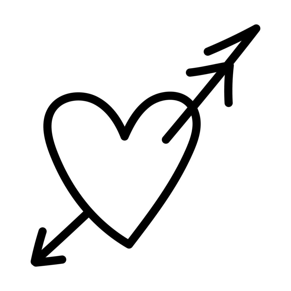 hjärta med pil. vektor illustration