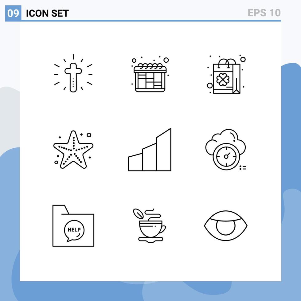 9 universell översikt tecken symboler av arkitektur sjöstjärna inköp stjärna strand redigerbar vektor design element