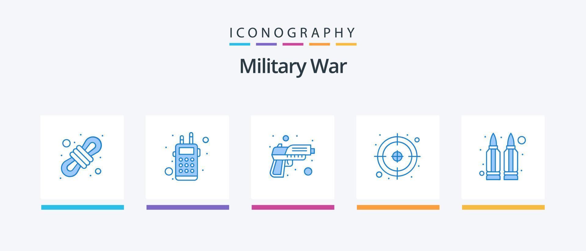 militär krig blå 5 ikon packa Inklusive pistol. syn. pistol. punkt. syfte. kreativ ikoner design vektor
