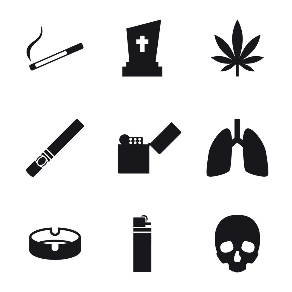 rökning och cigaretter ikoner vektor