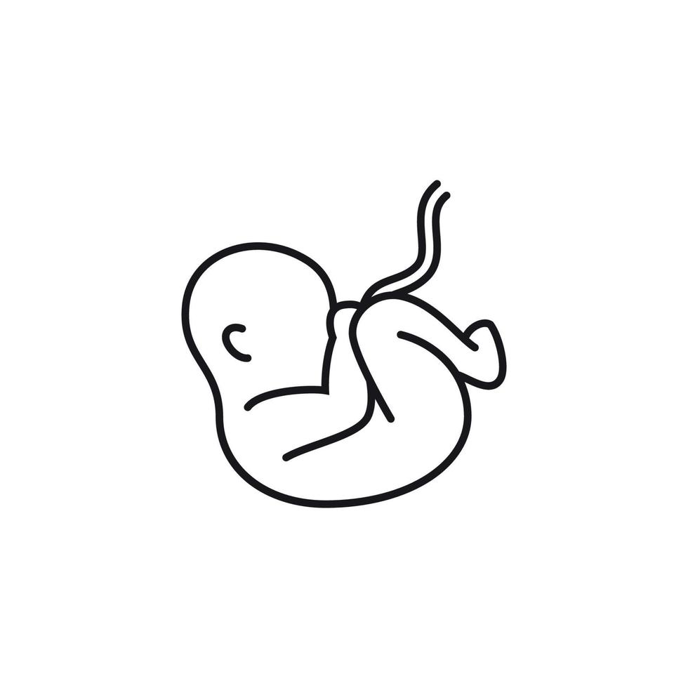 bebis i de livmoder, svart kontur på en vit bakgrund vektor