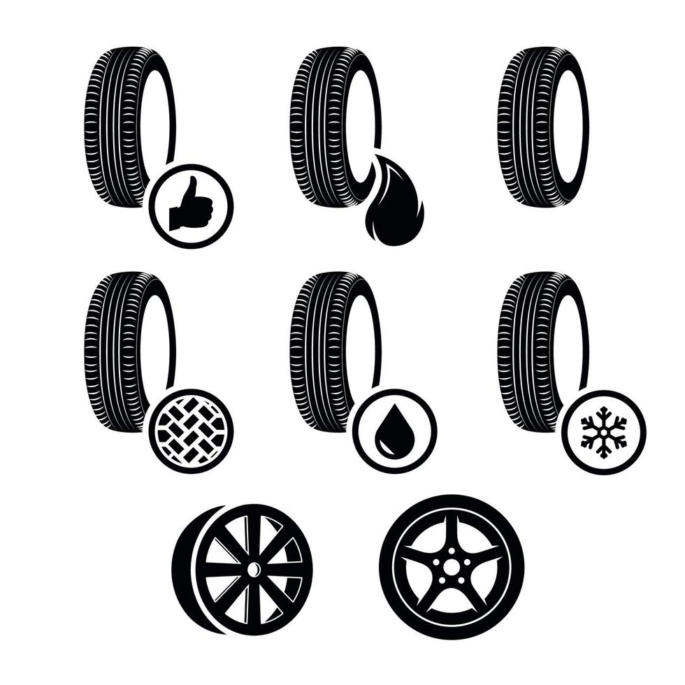 Reifensymbole gesetzt vektor