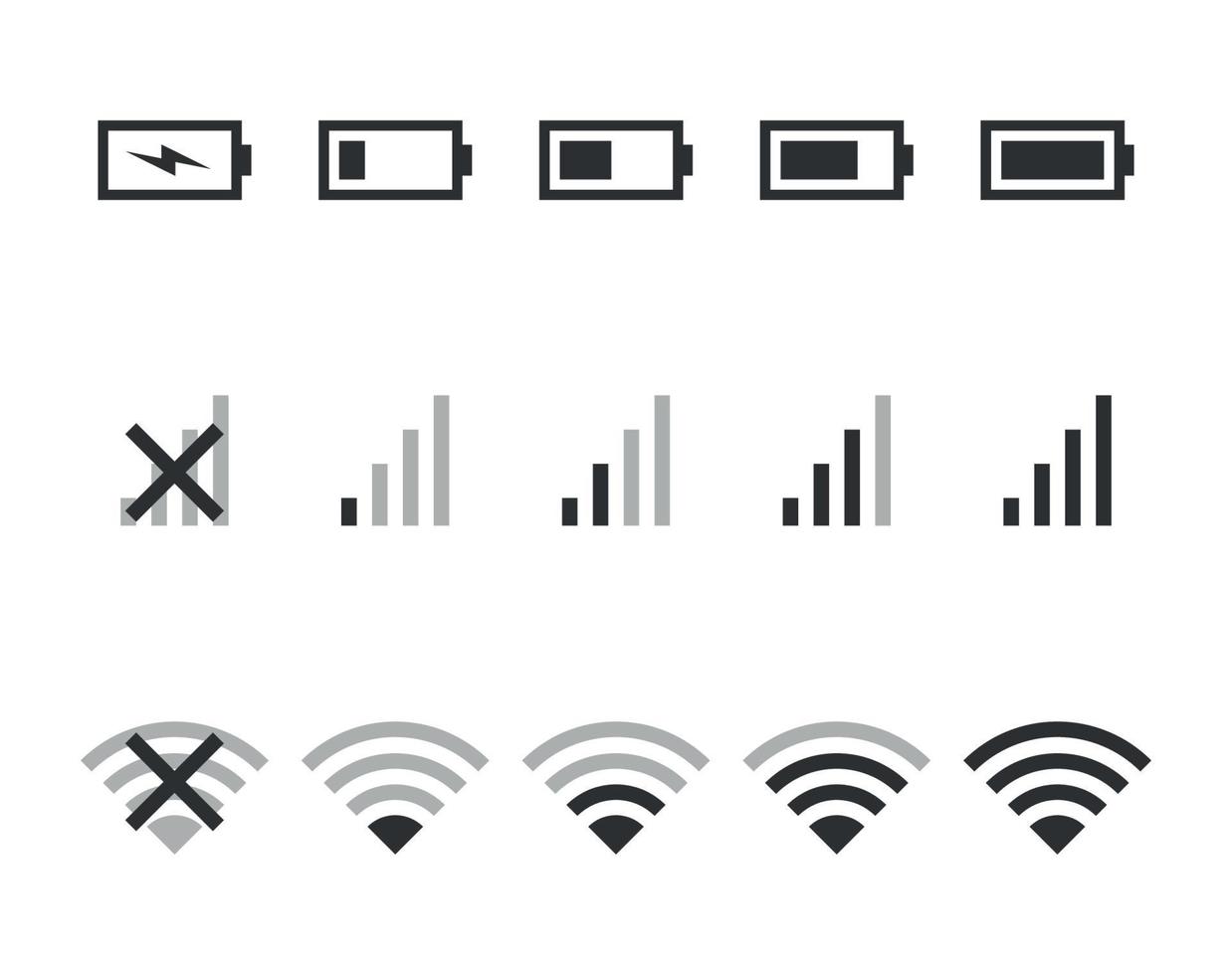 status wi-fi, signal styrka indikator mall svart vektor