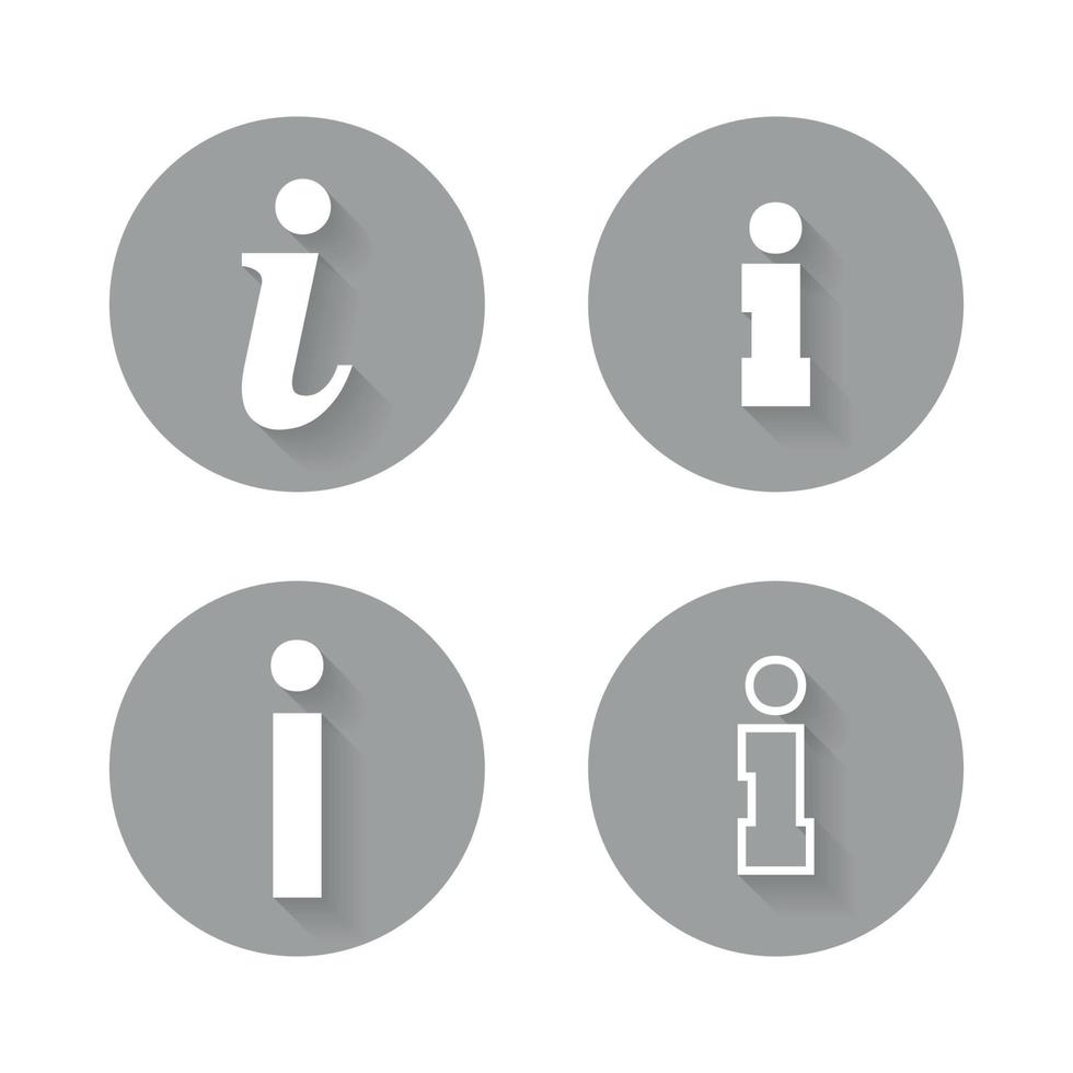 Hinweisschild-Icons mit Schatten, auf grauem Hintergrund vektor