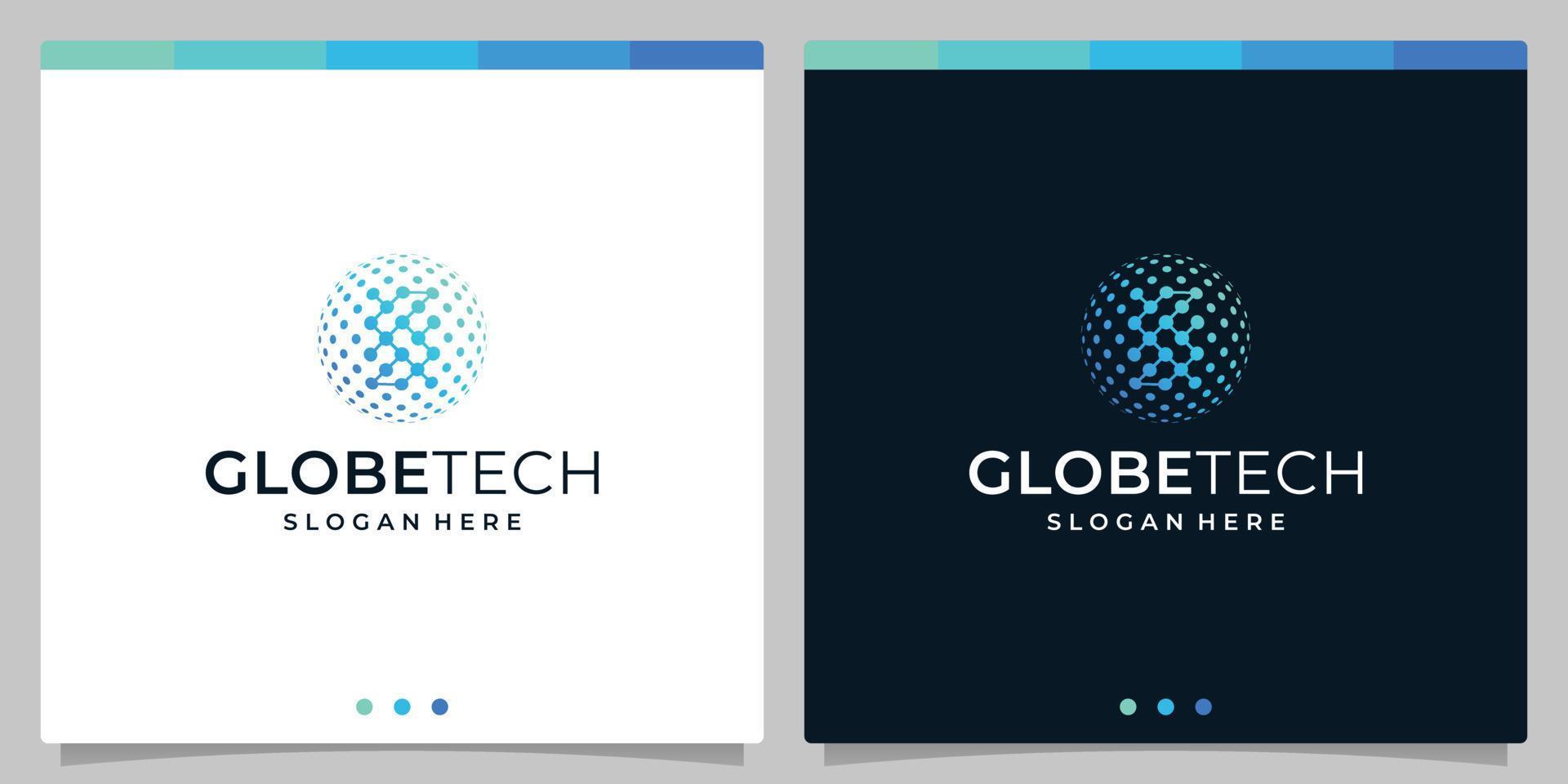 inspiration logo anfangsbuchstabe s abstrakt mit globus-tech-stil und verlaufsfarbe. Premium-Vektor vektor