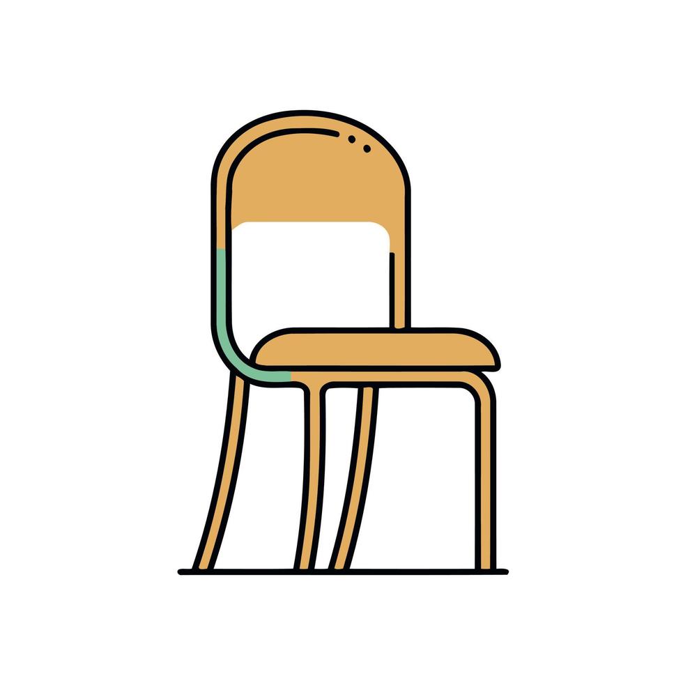 enkel trä- stol med lätt kurvor vektor