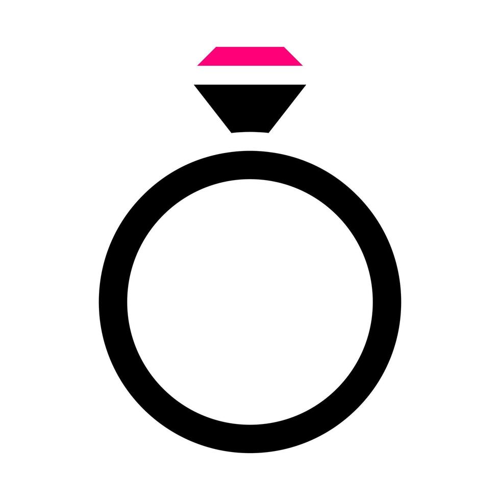Ring-Symbol solide schwarz rosa Stil Valentinstag Vektor-Illustration perfekt. vektor