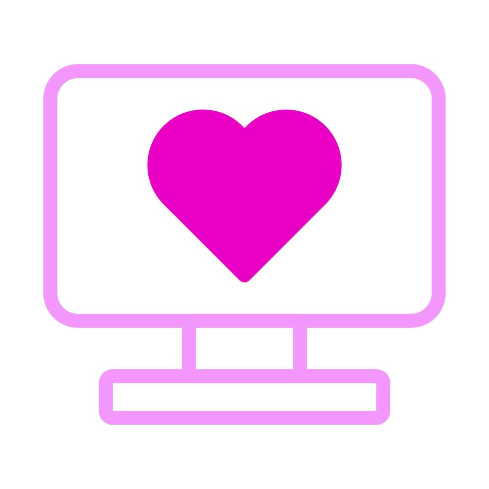 tv-symbol dualtone rosa stil valentine vektorillustration perfekt. vektor