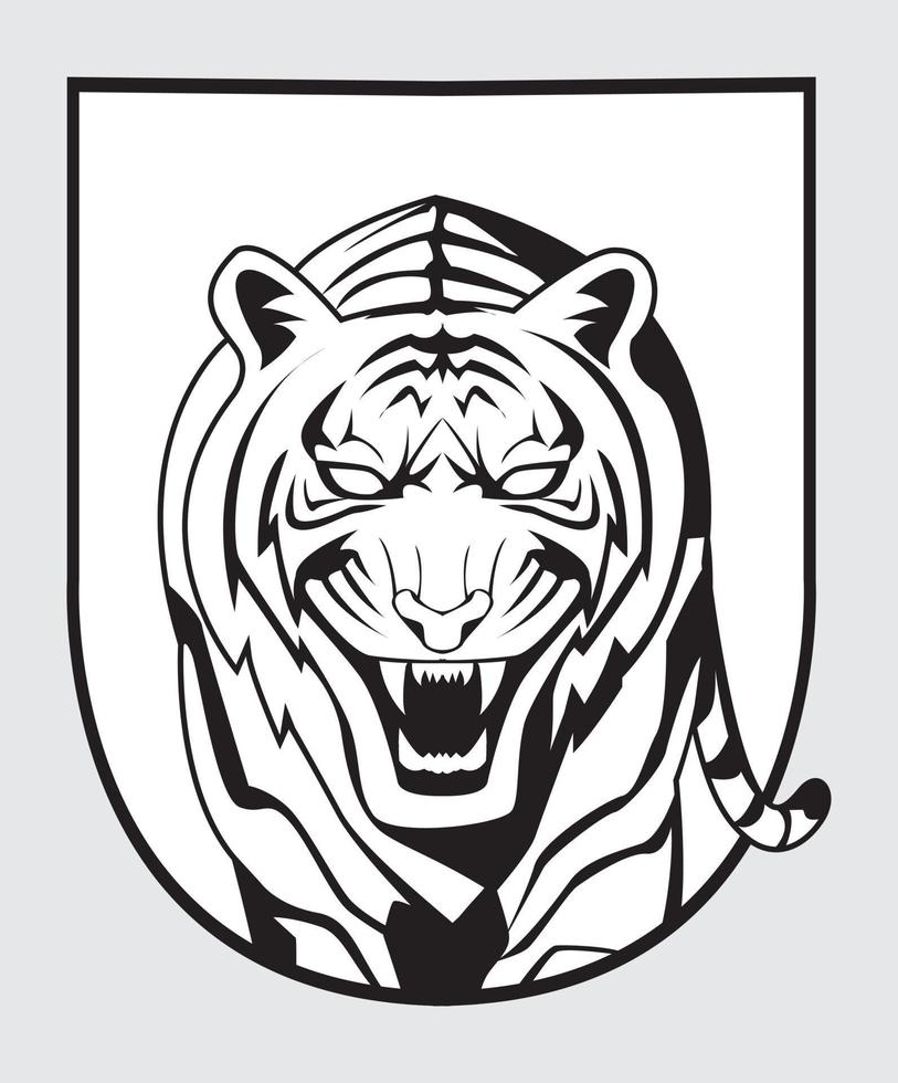 Tiger Illustration Design Gesicht Emblem Symbol vektor