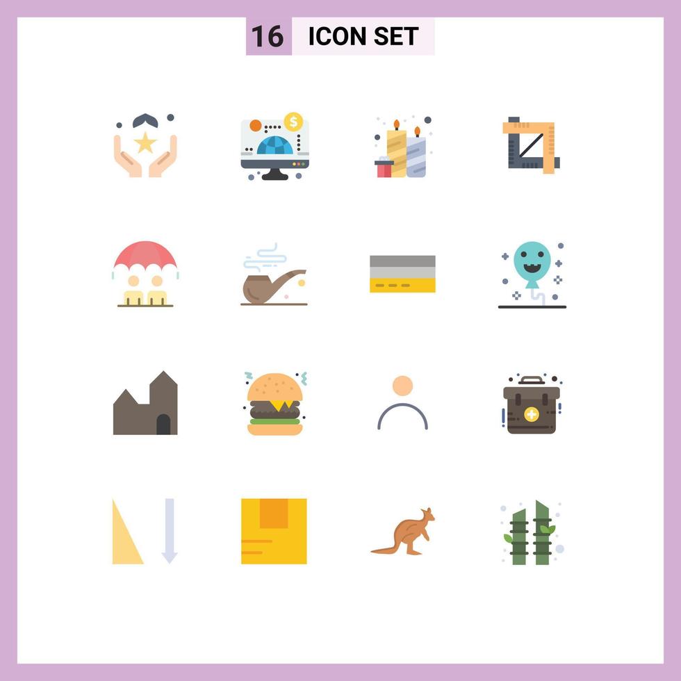 Aktienvektor-Icon-Pack mit 16 Zeilenzeichen und Symbolen für Business-Design-Tool Geld-Ernte-Tool-Party editierbares Paket kreativer Vektor-Design-Elemente vektor