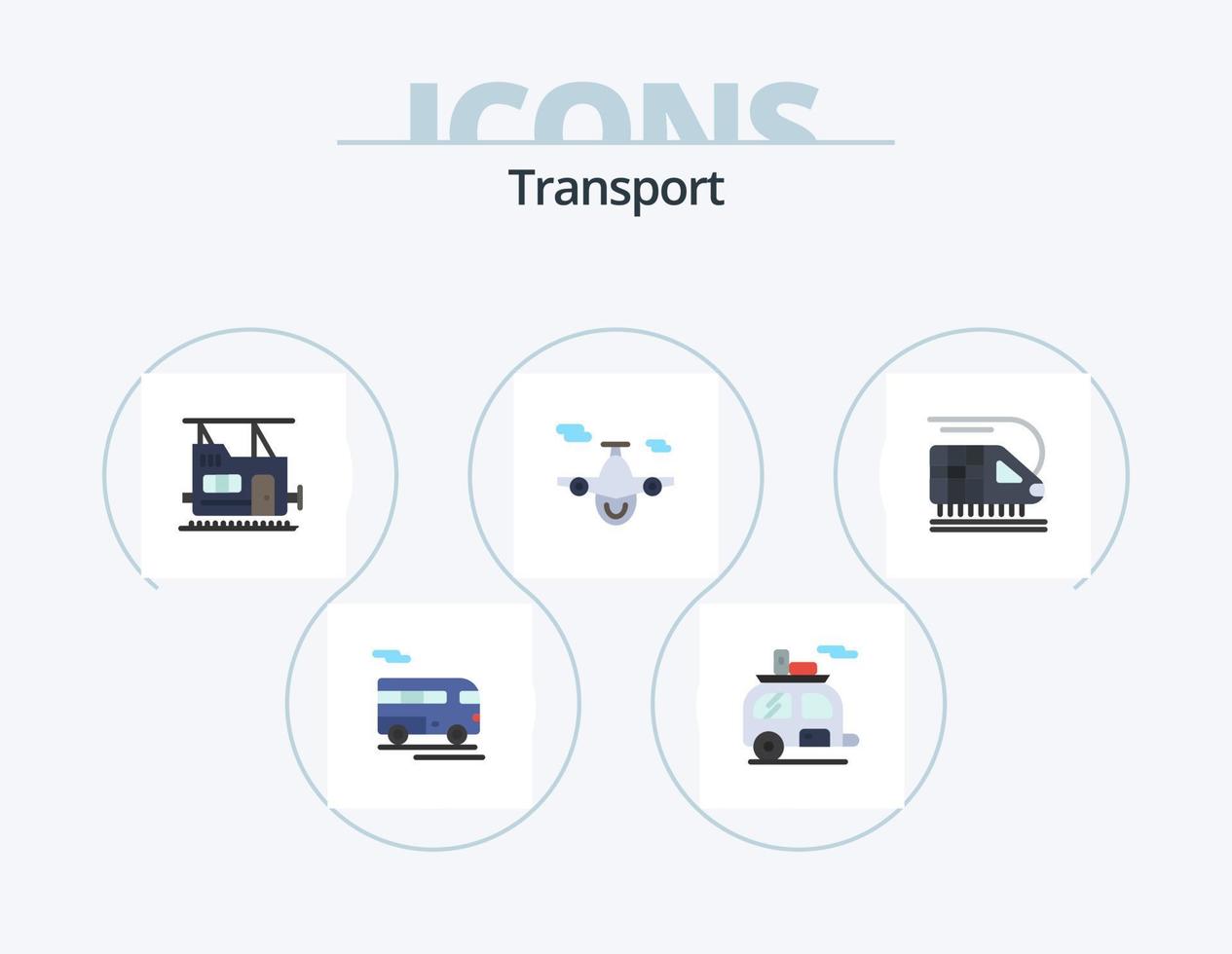 Transport flach Icon Pack 5 Icon Design. Transport. Welt. Transport. Transport. Flugzeug vektor