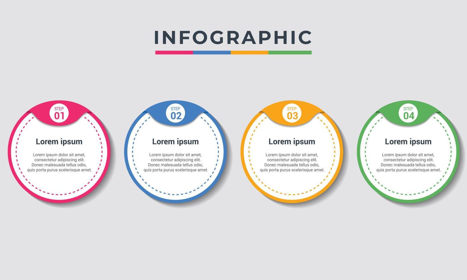 4 steg alternativ företag infographic cirkulär bearbeta diagram information Diagram layout design mall vektor