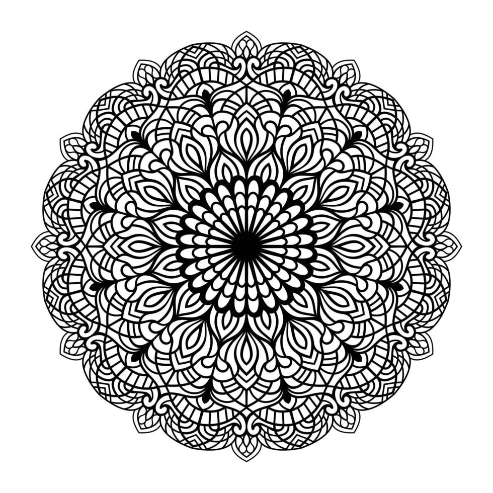 mandala blommig linje konst skisse klotter för färg sidor interiör, mandala blommig färg sida vektor