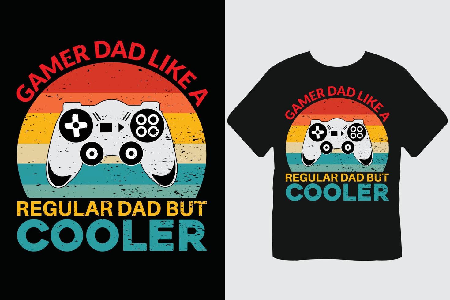 Gamer-Vater wie ein normaler Vater, aber cooleres Gaming-T-Shirt-Design vektor