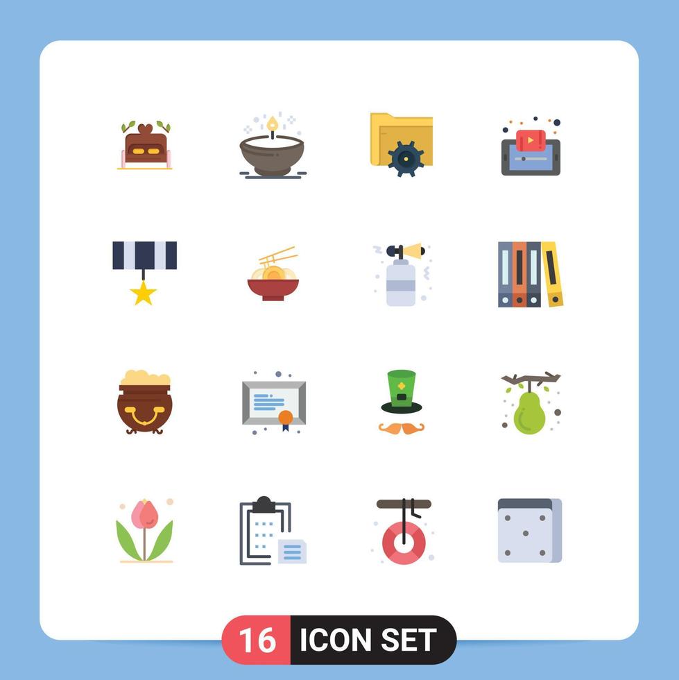16 universell platt Färg tecken symboler av smartphone inlärning ljus e datoranvändning redigerbar packa av kreativ vektor design element