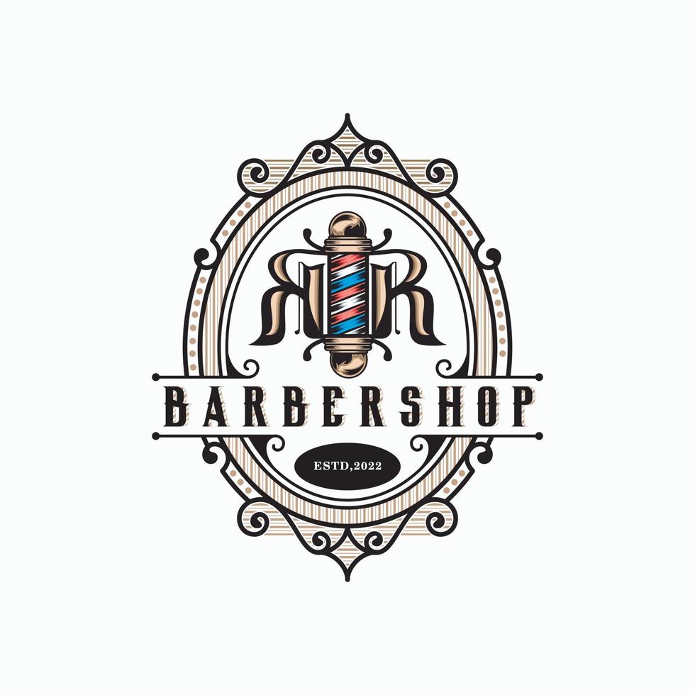 friseursalon vintage logo design vorlage vektor