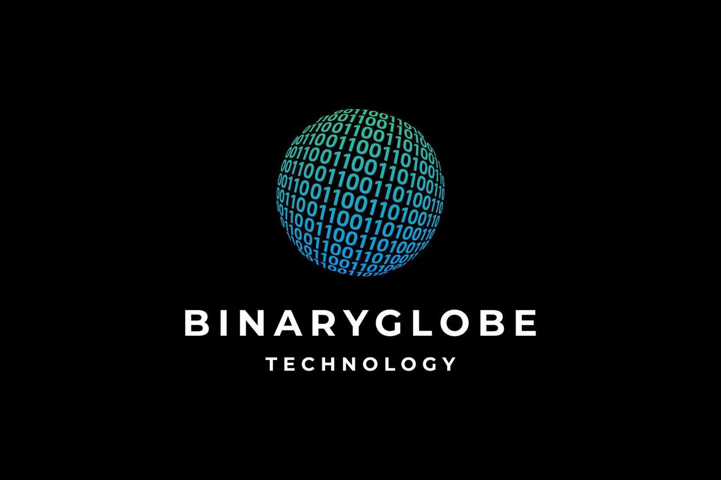 grünes binäres Globus-Technologie-Logo vektor