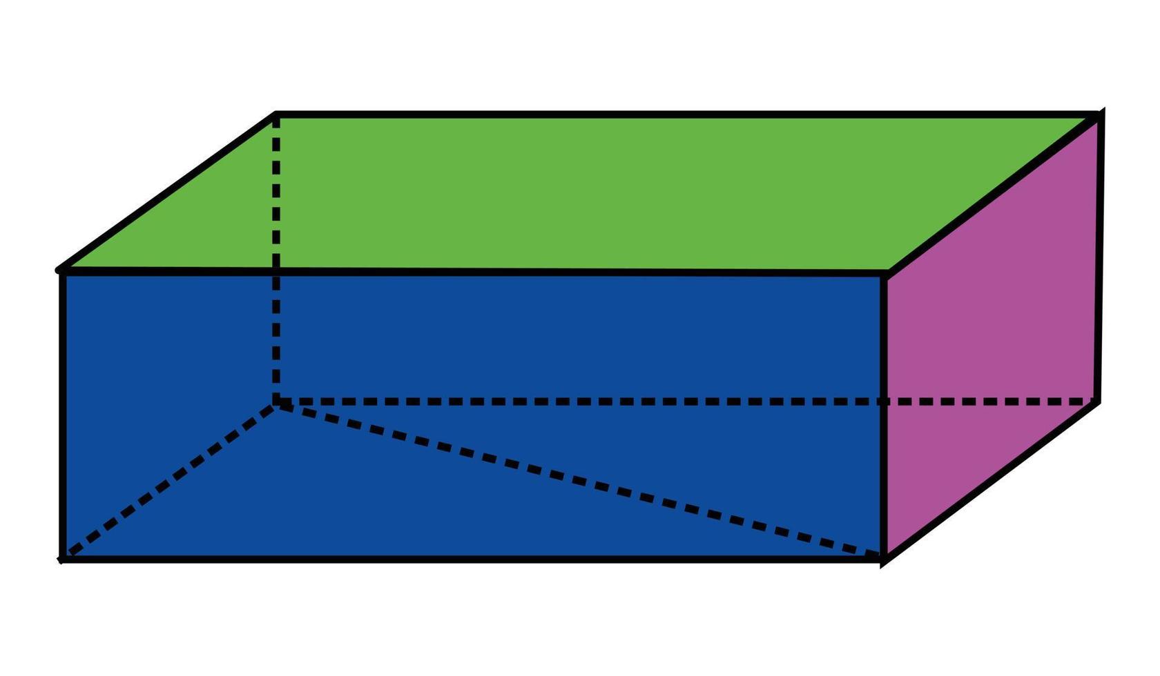 Rechteck, das einen Block mit attraktiven Farben bildet. geeignet als Illustration zum Erlernen von Geometrie über geometrische Formen. mathematische Abbildung vektor