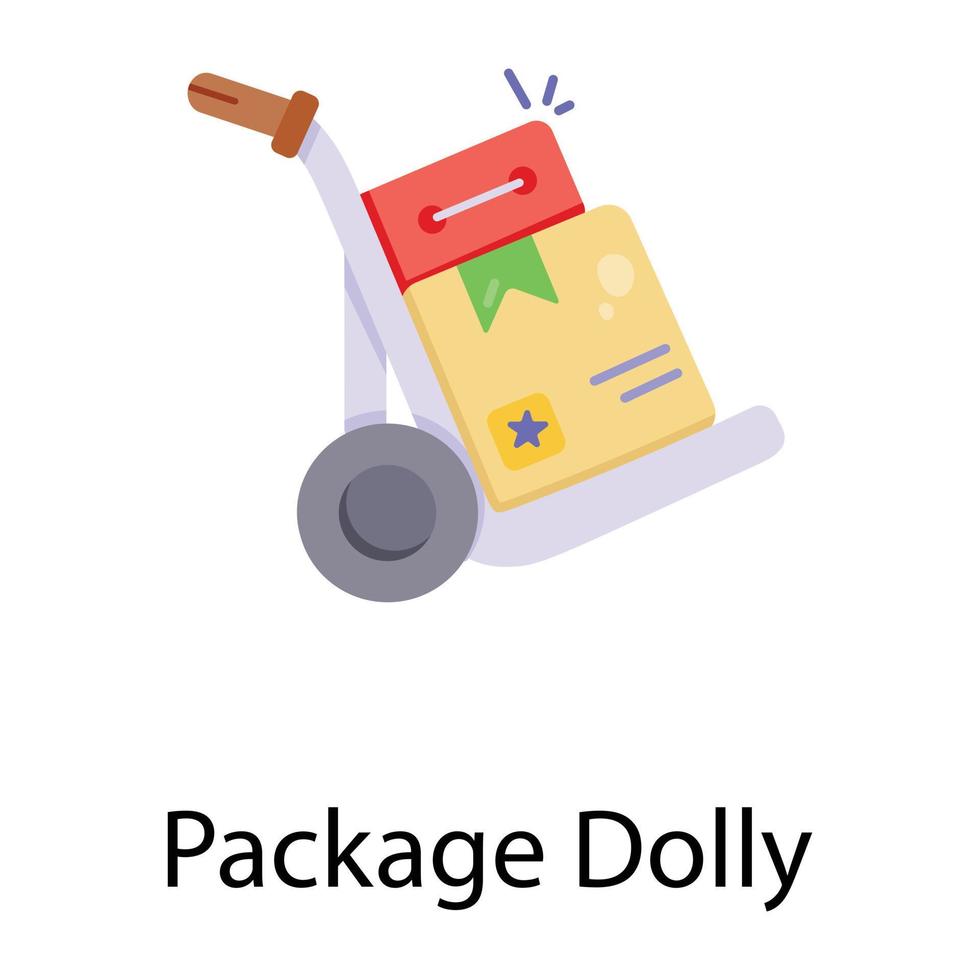 trendig paket dolly vektor