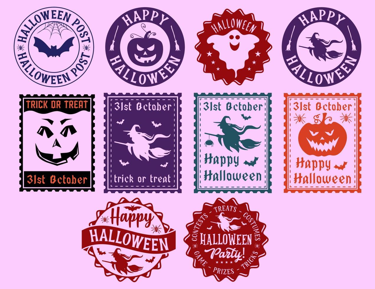 Halloween-Briefmarken-Design vektor