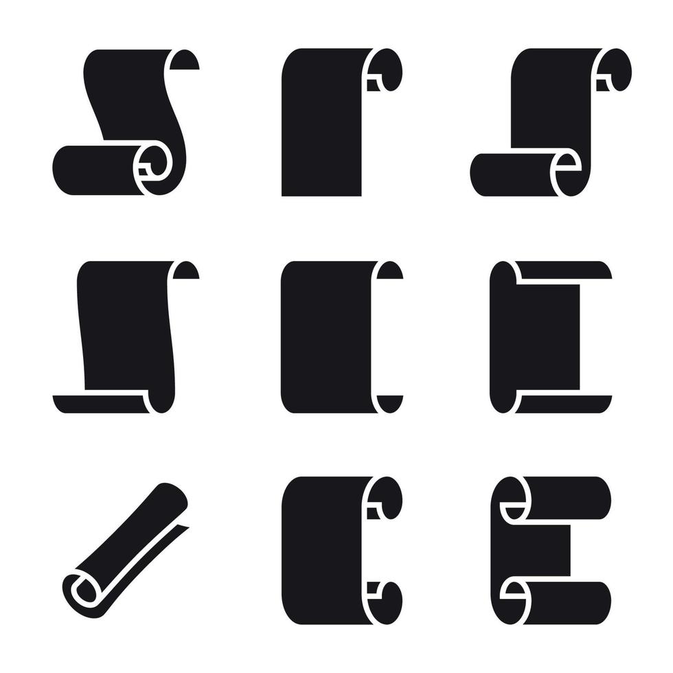 Symbole für Schriftrollen und Papiere vektor