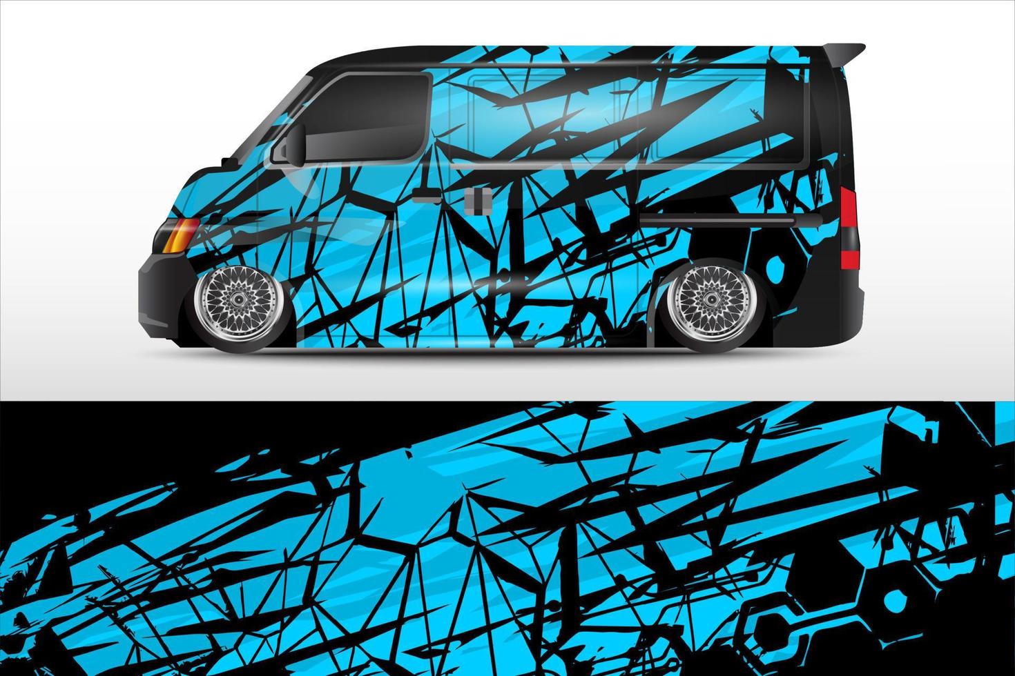 tävlings bil slå in design för fordon vinyl klistermärken och bil- företag klistermärke livré vektor