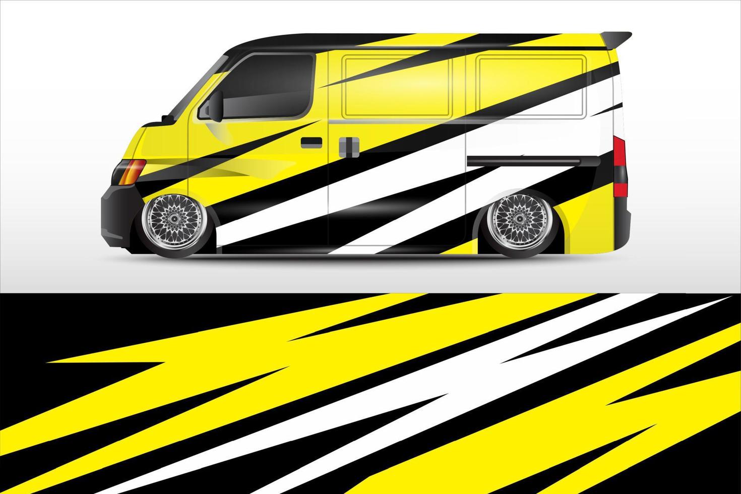 Rennwagen-Design mit Rennmotiven für Fahrzeug-Vinylaufkleber und Firmenlackierungsaufkleber vektor