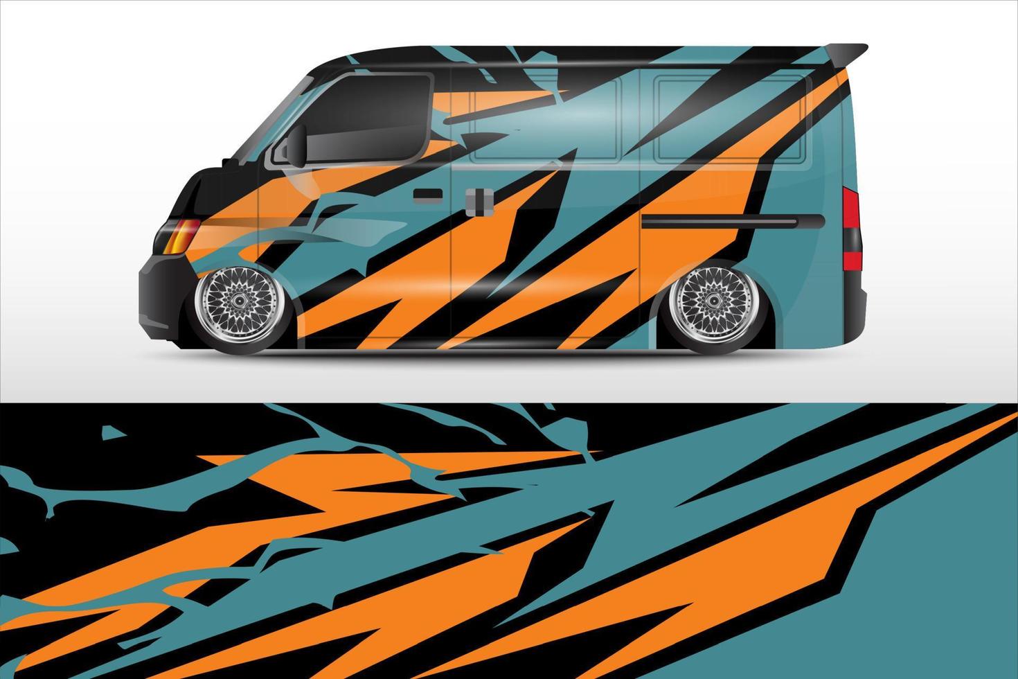 Rennwagen-Design mit Rennmotiven für Fahrzeug-Vinylaufkleber und Firmenlackierungsaufkleber vektor