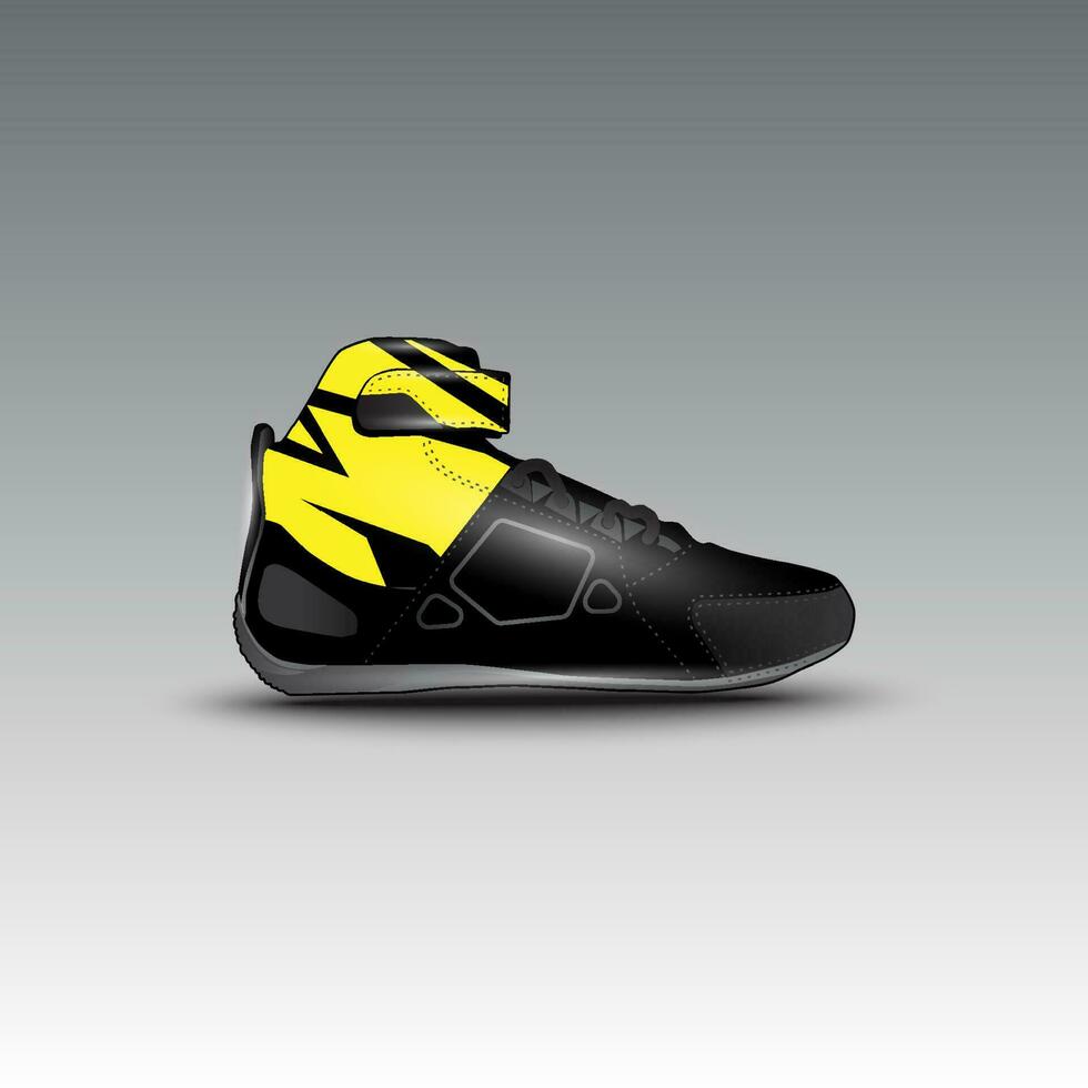 Design von Drag-Race-Schuhen mit Gravis-Racing-Vektormotiv vektor