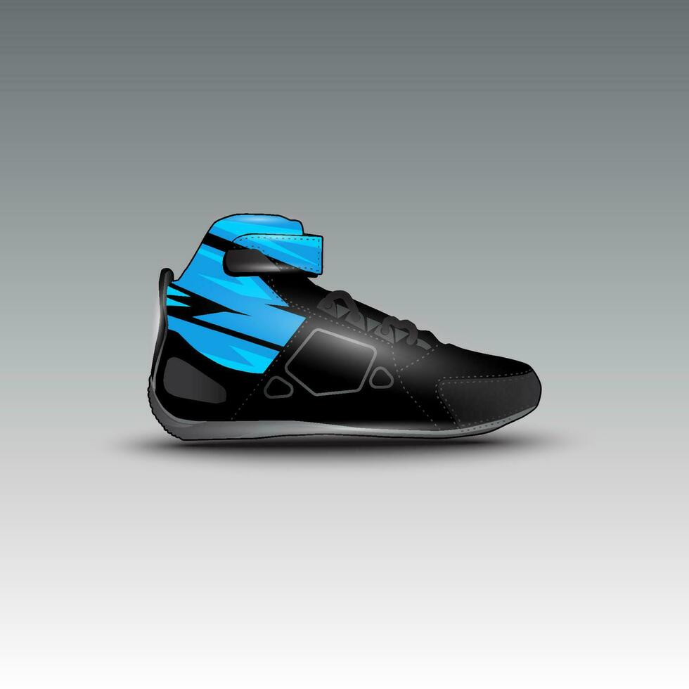 Design von Drag-Race-Schuhen mit Gravis-Racing-Vektormotiv vektor