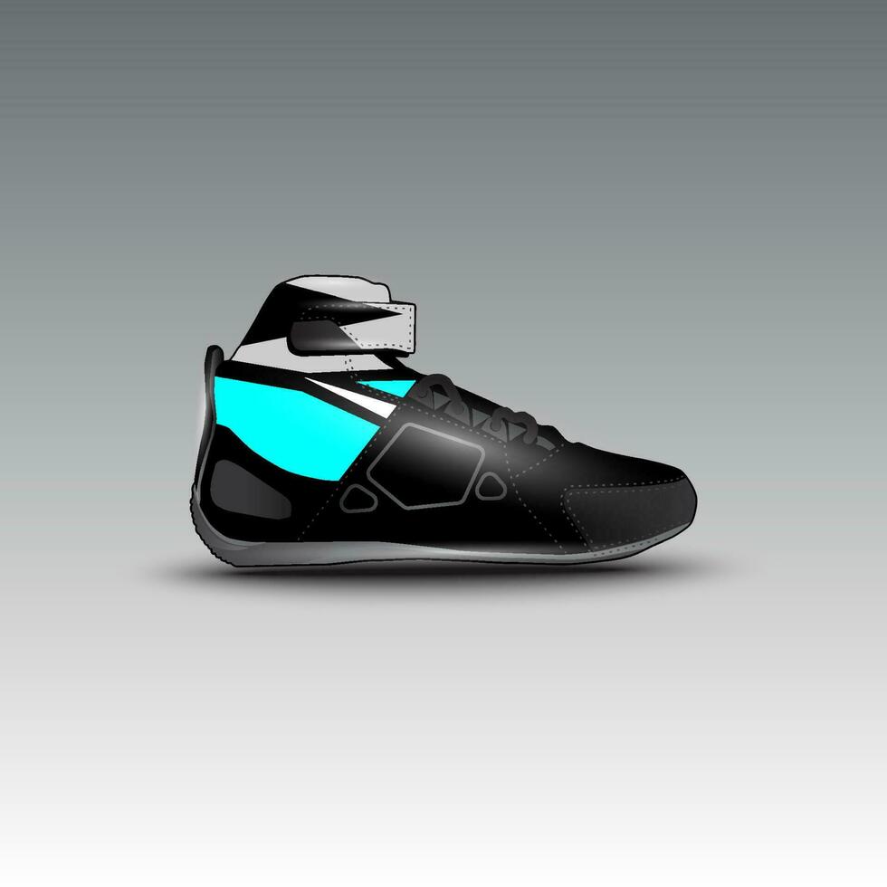 Design von Drag-Race-Schuhen mit Gravis-Racing-Vektormotiv vektor