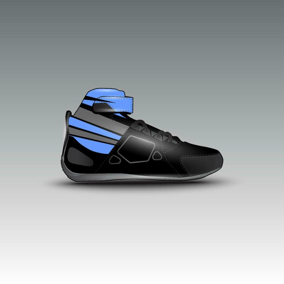 Design von Drag-Race-Schuhen mit Gravis-Racing-Vektormotiv vektor