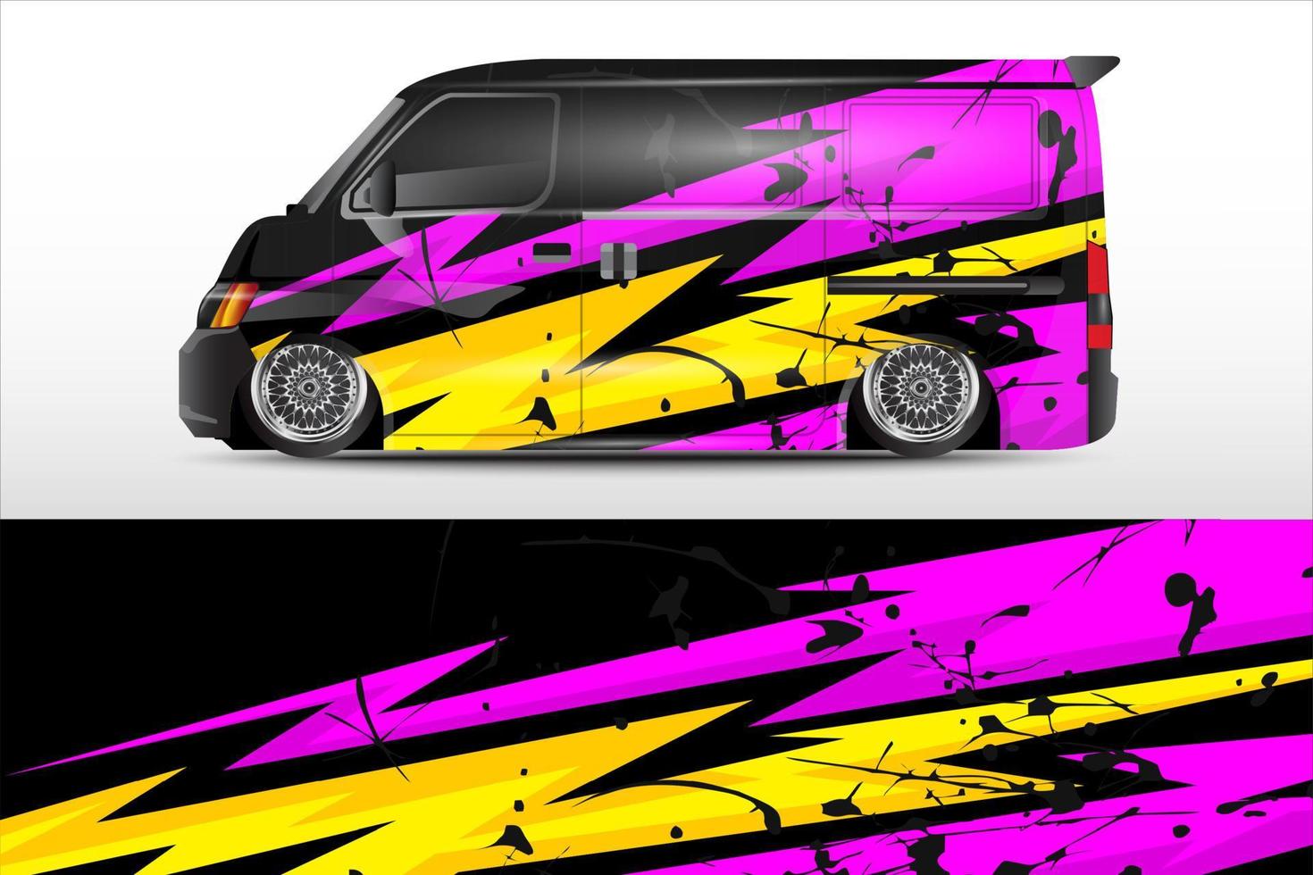 Rennwagen-Wrap-Design für Fahrzeug-Vinyl-Aufkleber und Aufkleber-Lackierungen von Automobilunternehmen vektor