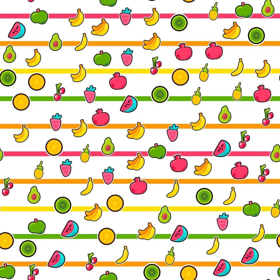 exotiska sommar frukt vektor sömlösa mönster