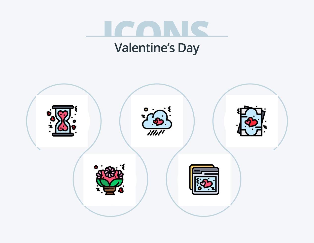 Valentinstag Linie gefüllt Icon Pack 5 Icon Design. Liebe. Vogel. Liebe. Frau. Romantik vektor
