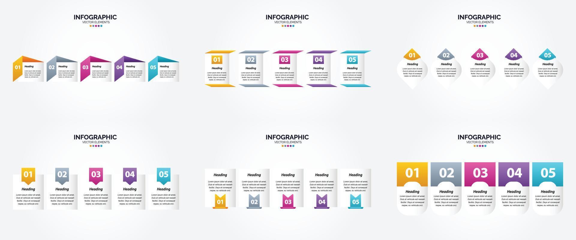 flaches Designset der Vektorillustrations-Infografiken für Werbebroschürenflieger und -zeitschrift vektor