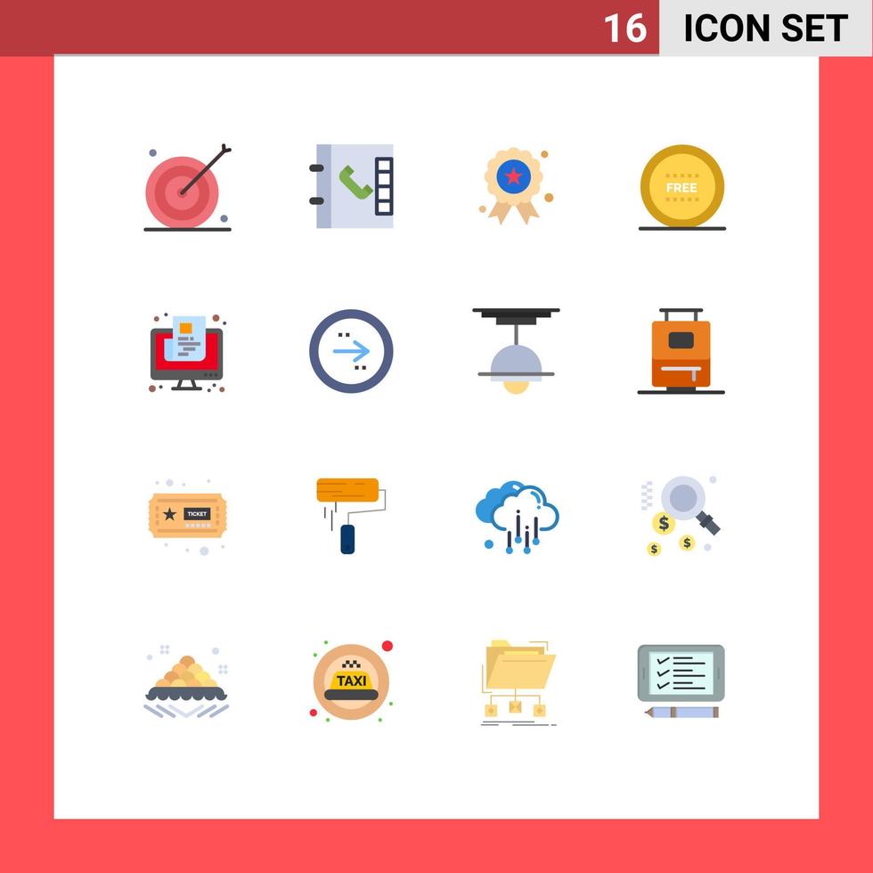 modern uppsättning av 16 platt färger pictograph av tidning affär oberoende linje e-handel redigerbar packa av kreativ vektor design element