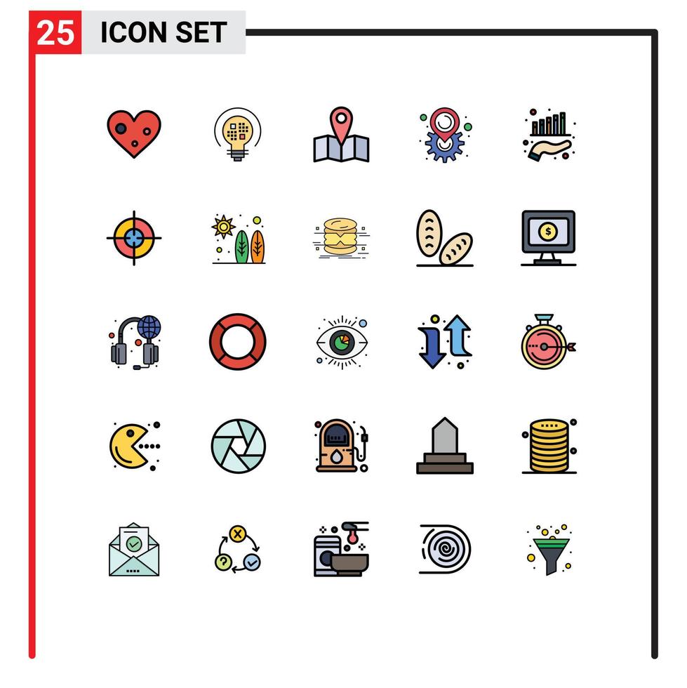25 kreative Symbole, moderne Zeichen und Symbole für Wachstum, Geschäftsstandort, Standort, editierbare Vektordesign-Elemente vektor
