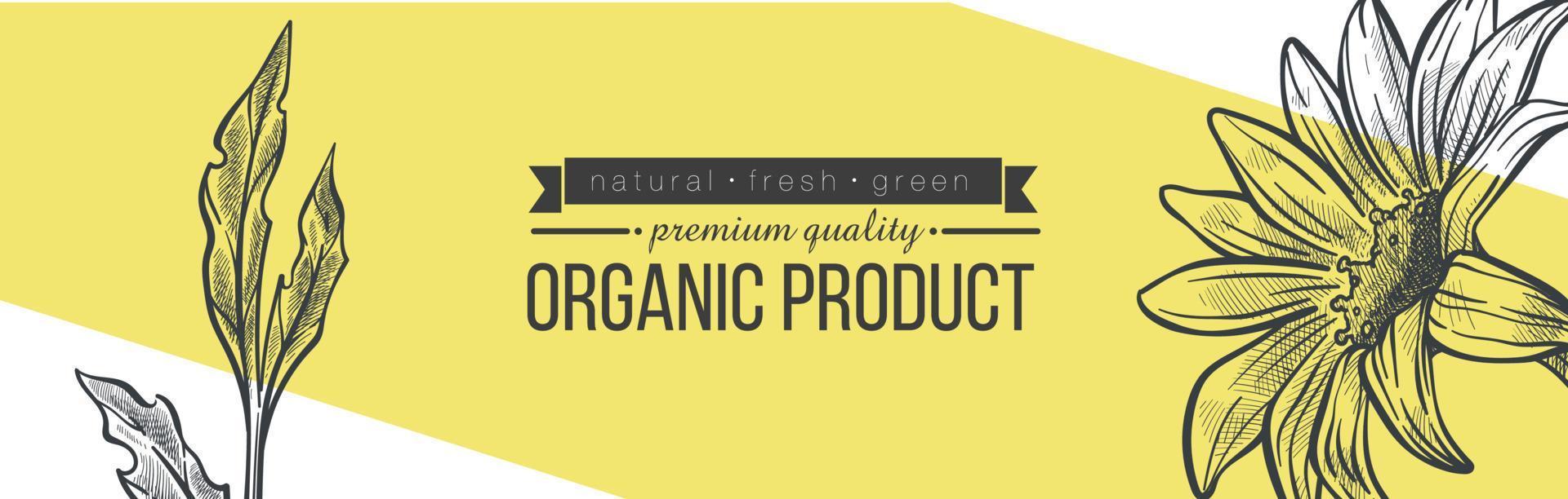 organisk Produkter i affär, premie kvalitet baner vektor
