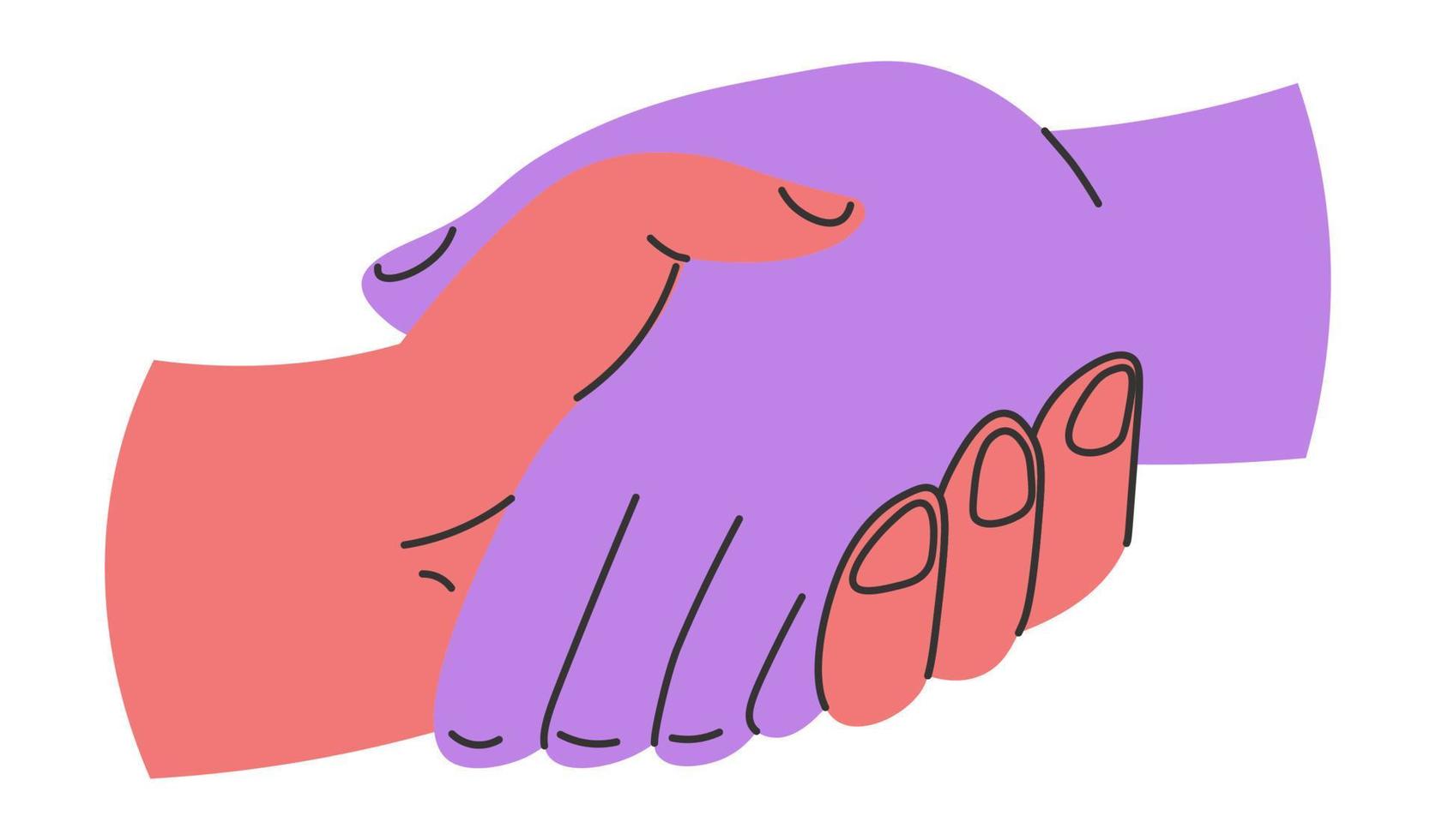 handslag av partners, människor hälsning gest vektor