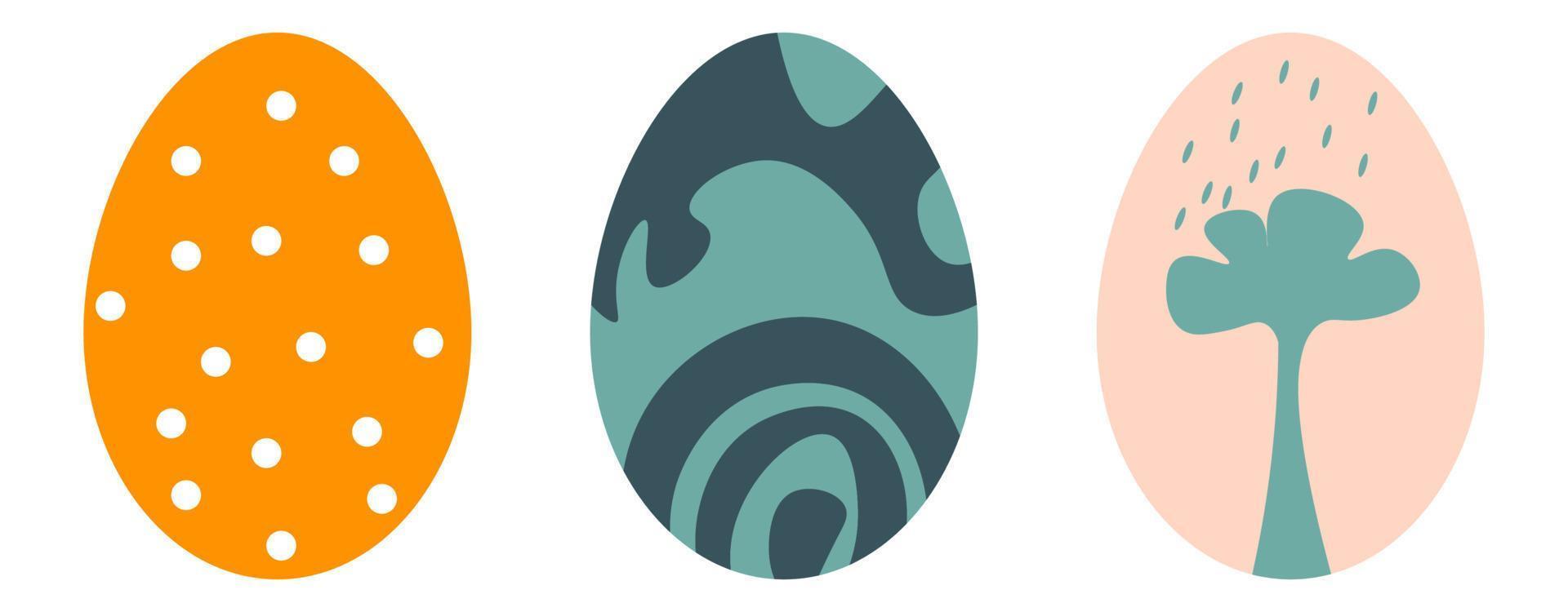 färgad påsk ägg med ornament och dekoration vektor