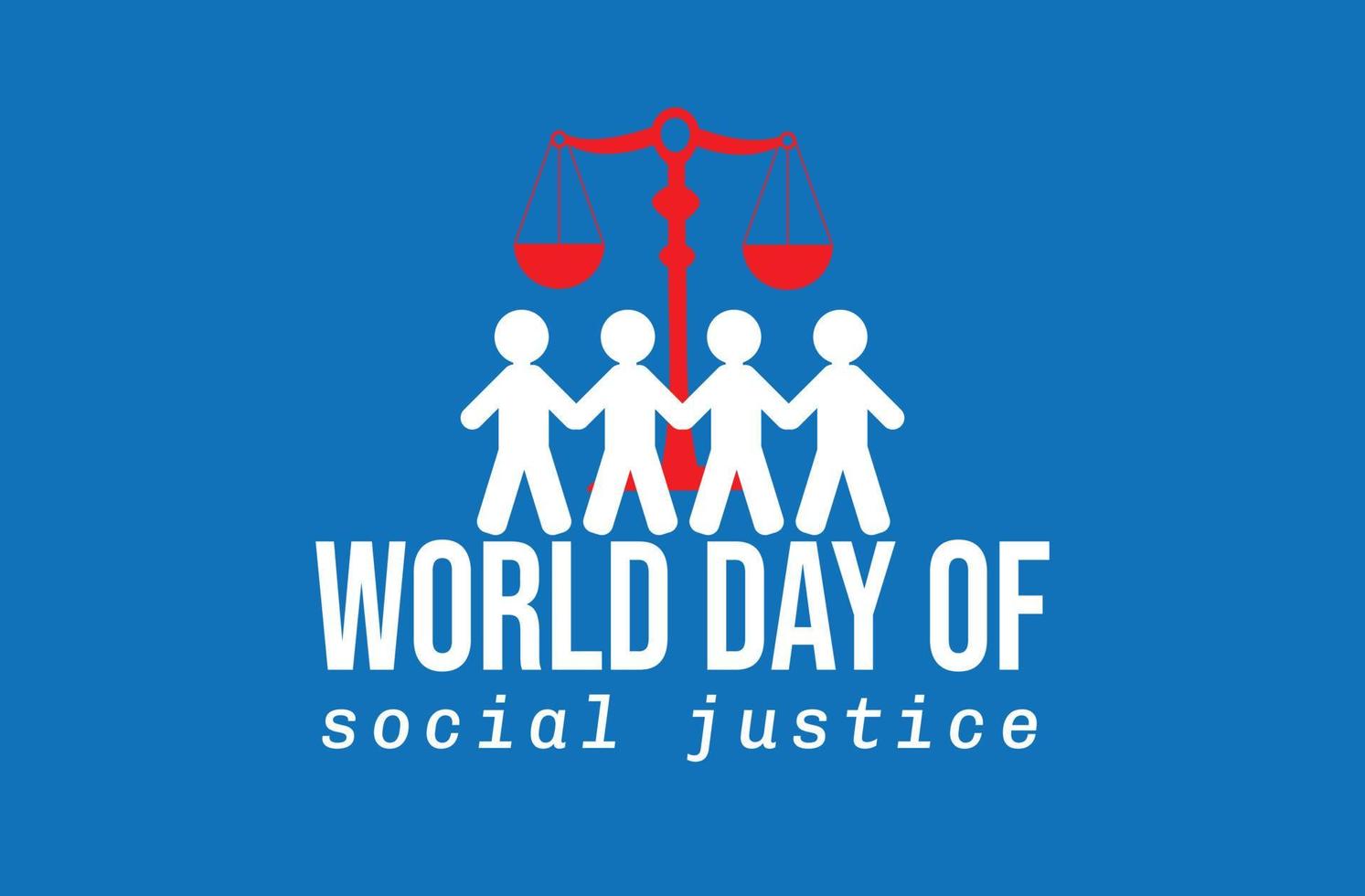 värld dag av social rättvisa mall vektor
