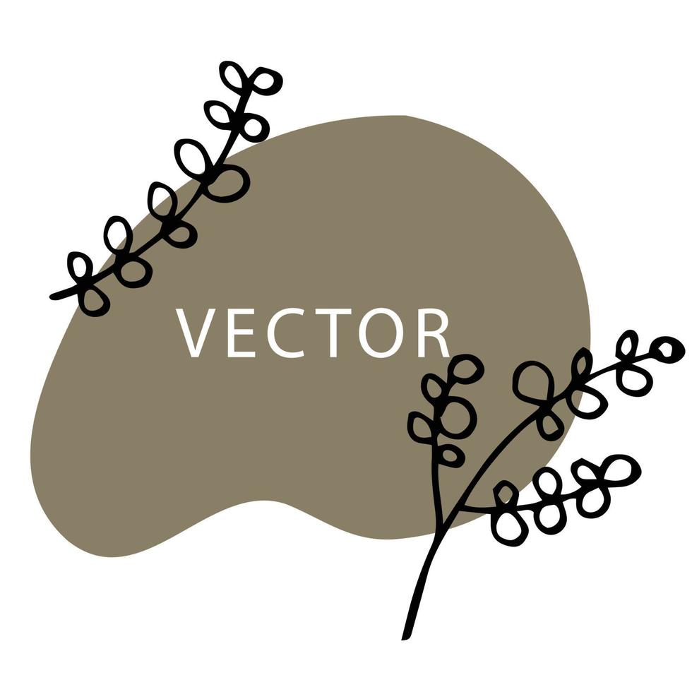 Blumen und Blätter, Banner mit Fleckformvektor vektor
