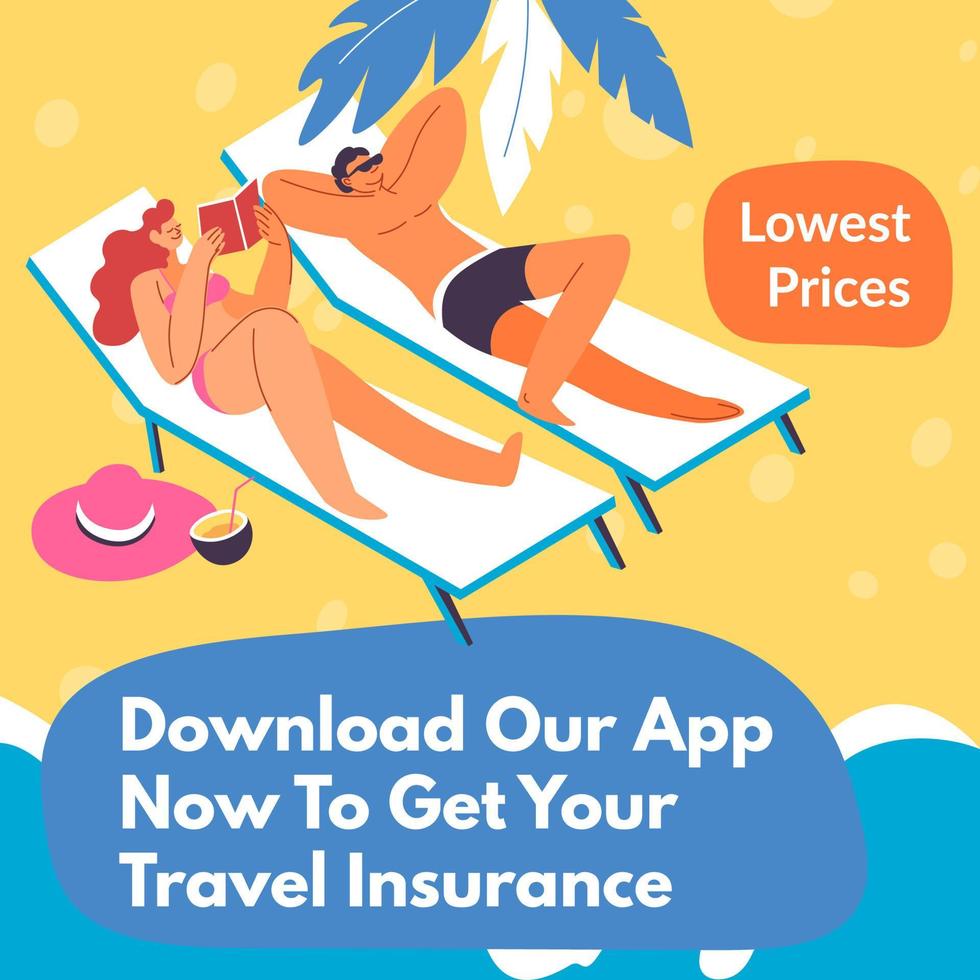Laden Sie jetzt unsere App herunter, um Ihre Reiseversicherung abzuschließen vektor