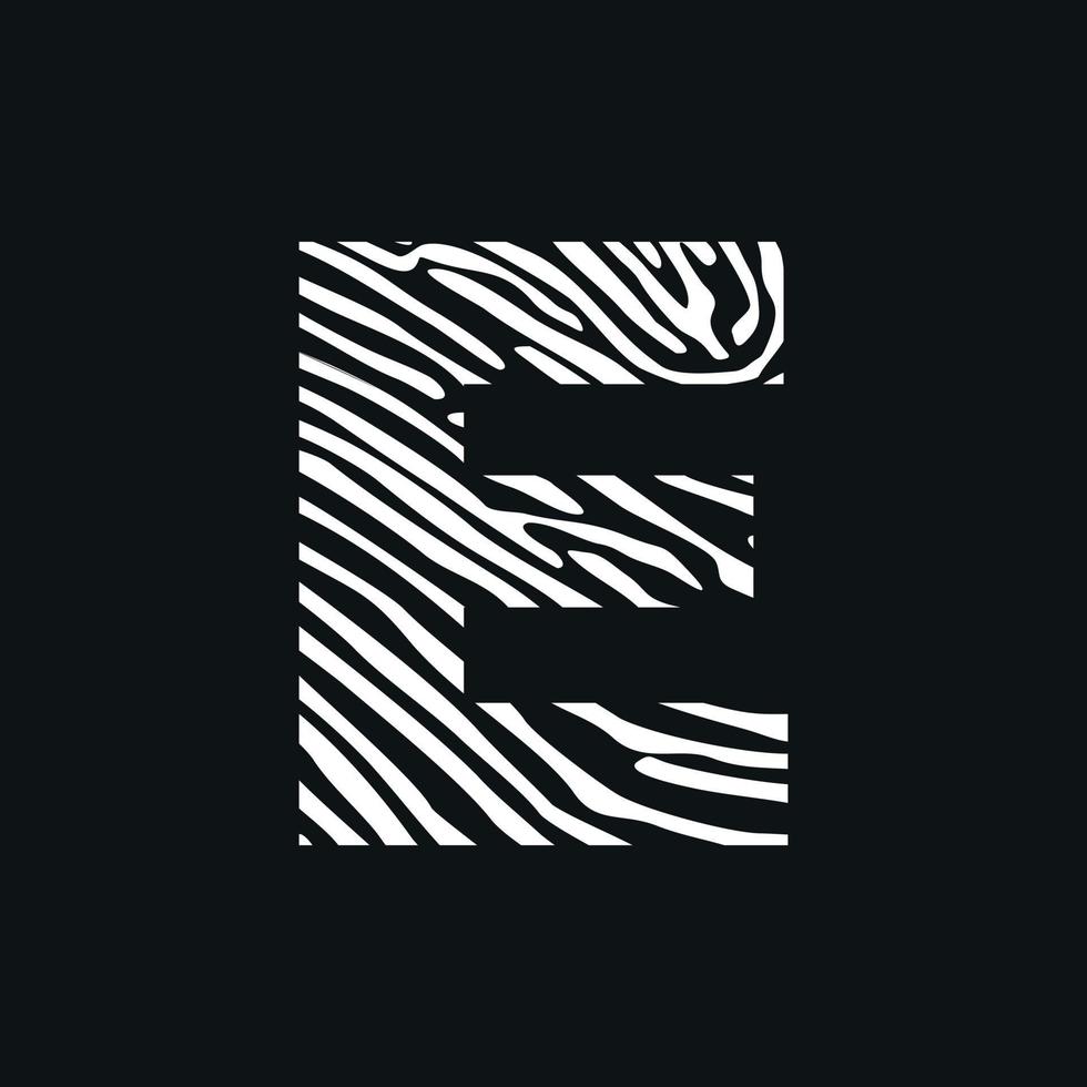 första e zebra textur logotyp vektor